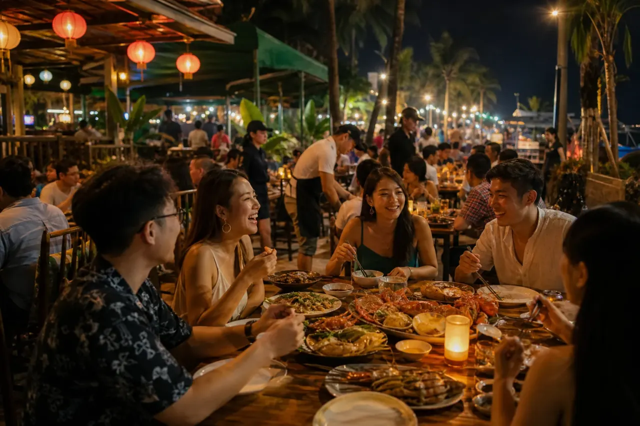 夜间海鲜市场
