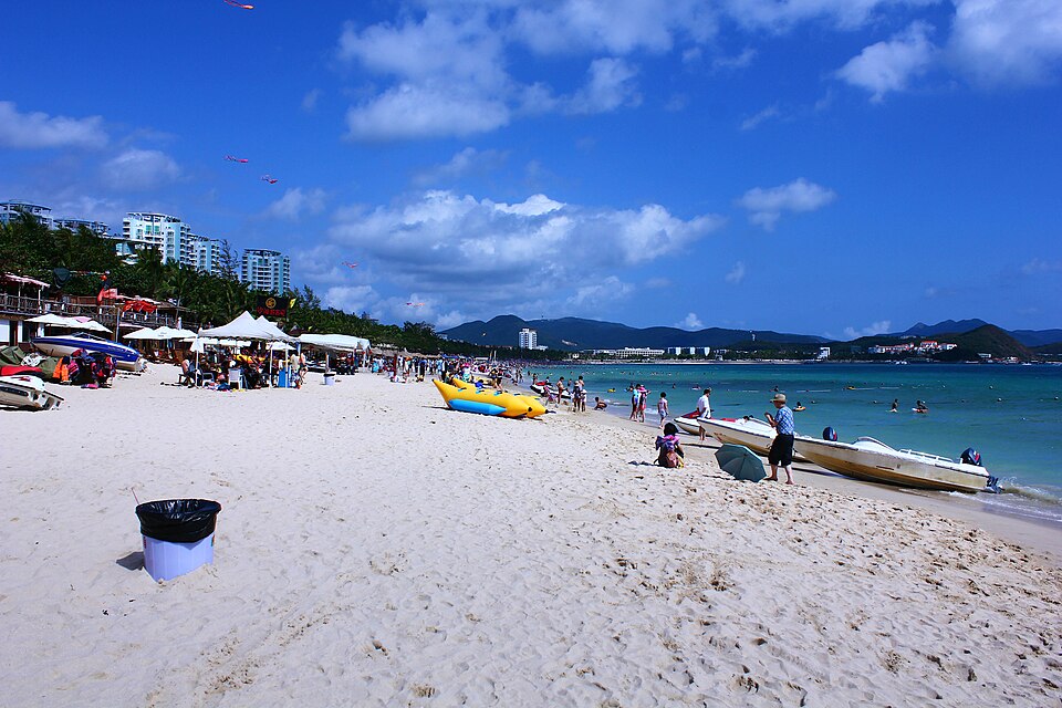 Dadonghai Bay beach and hills
