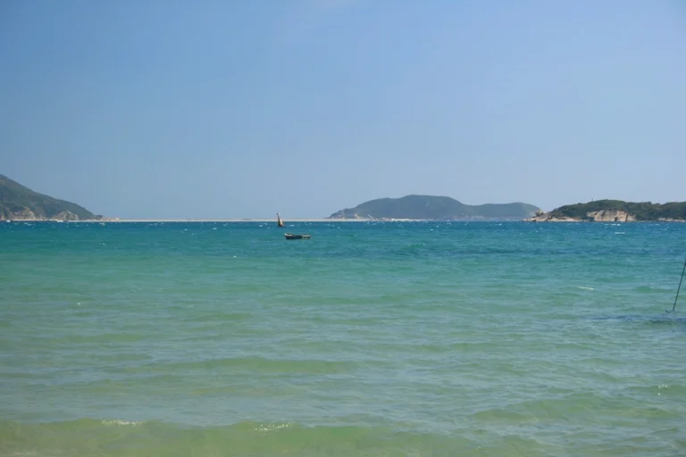 Yalong Bay water and headlands viewed from the beach